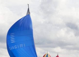 Sansiri Windstar leads the Classics fleet downwind at the 2014 Phuket King’s Cup Regatta. A record 150 individual races were completed at this year’s event. Turn to page 55 for a full Regatta round-up. (Photo by Guy Nowell)